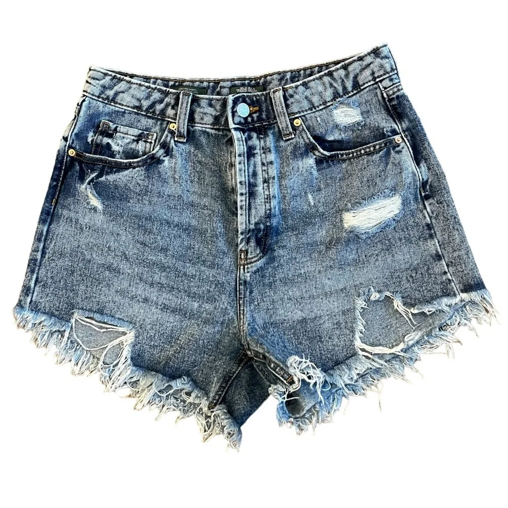 Wild Fable Women’s Denim Shorts Acid Wash Size 10 - Picture 7 of 7